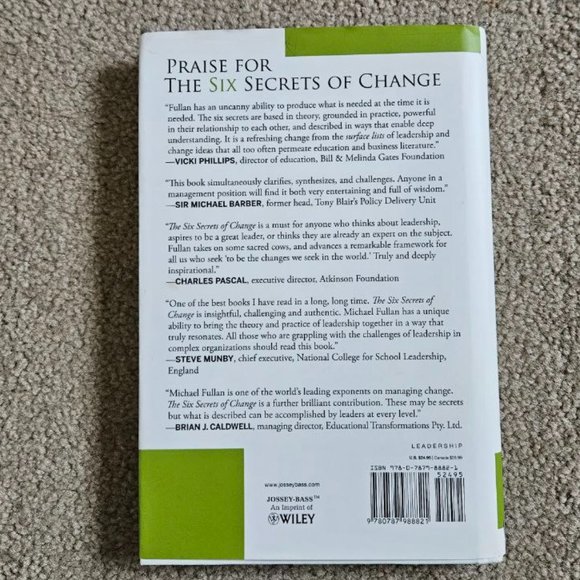 4/$20 The Six Secrets of Change by Michael Fullan - Hardcover - Picture 4 of 4